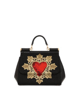 Medium sized handbag with Sacred heart embroidery - | Dolce & Gabbana