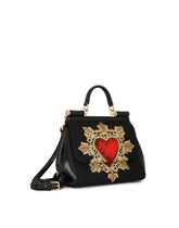 Medium sized handbag with Sacred heart embroidery - | Dolce & Gabbana