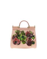 Dolce & Gabbana Handbag Sicily In Solid-Coloured Calf Leather And Dauphine Print - | Dolce & Gabbana