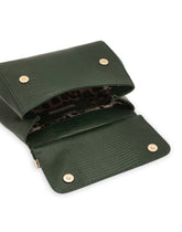 Small Sicily handbag in iguana print calfskin with DG logo crystals - | Dolce & Gabbana