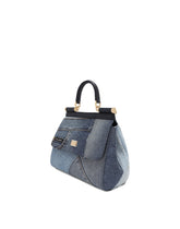 Small Sicily handbag in denim and calfskin - | Dolce & Gabbana