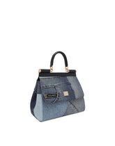 Small Sicily handbag in denim and calfskin - | Dolce & Gabbana