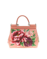Dolce & Gabbana Shoulder Bag Sicily In Solid-Coloured Leather And Dauphine Print - | Dolce & Gabbana