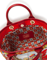 Small Capri shopper in Carretto-print canvas - | Dolce & Gabbana