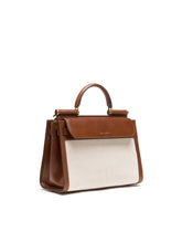 MEDIUM SICILY 62 BAG IN CANVAS AND COWHIDE - | Dolce & Gabbana