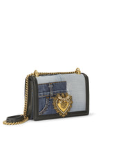 Medium Devotion bag in patchwork denim and plain calfskin - | Dolce & Gabbana