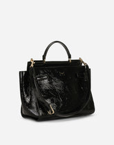 Large Sicily 62 Soft bag in creased patent leather - | Dolce & Gabbana
