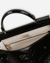 Large Sicily 62 Soft bag in creased patent leather - | Dolce & Gabbana