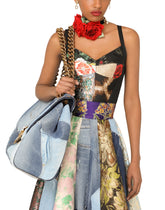 Devotion maxi-bag in patchwork denim and plain calfskin - | Dolce & Gabbana