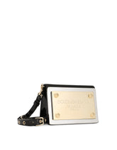 Patent leather 90s Sicily clutch with branded plate - | Dolce & Gabbana
