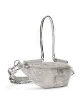 Small down-padded 90es Sicily belt bag with fusible rhinestones and branded plate - | Dolce & Gabbana