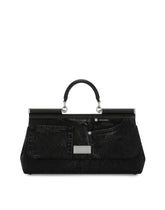 Sicily bag in calfskin and patchwork denim - | Dolce & Gabbana