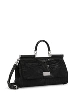 Sicily bag in calfskin and patchwork denim - | Dolce & Gabbana
