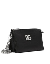 Medium Tris bag in crocodile-print calfskin - | Dolce & Gabbana