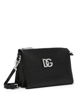 Medium Tris bag in crocodile-print calfskin - | Dolce & Gabbana