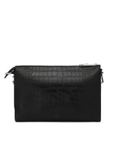 Medium Tris bag in crocodile-print calfskin - | Dolce & Gabbana