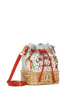 Printed canvas and wicker bucket bag - | Dolce & Gabbana