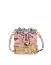 Printed canvas and wicker bucket bag - | Dolce & Gabbana