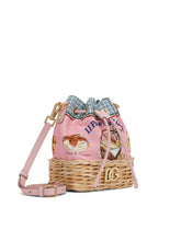 Printed canvas and wicker bucket bag - | Dolce & Gabbana