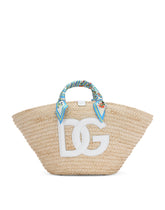 Straw Kendra bag with DG logo - | Dolce & Gabbana