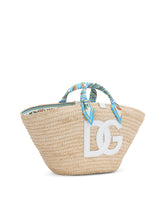Straw Kendra bag with DG logo - | Dolce & Gabbana