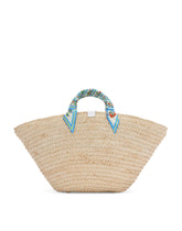 Straw Kendra bag with DG logo - | Dolce & Gabbana
