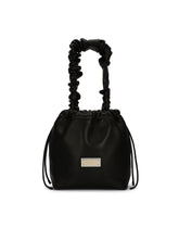 Nappa leather Soft bucket bag with branded tag - | Dolce & Gabbana