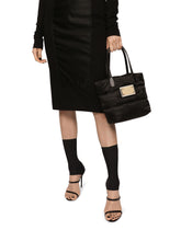 Small nylon jacquard shopper with logo - | Dolce & Gabbana