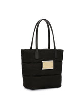Small nylon jacquard shopper with logo - | Dolce & Gabbana