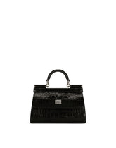Small Sicily bag in crocodile-print calfskin and python skin - | Dolce & Gabbana