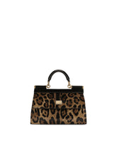 Small double-face Sicily bag in crocodile-print calfskin and leopard-print polished calfskin - | Dolce & Gabbana