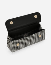 Elongated medium Sicily handbag in houndstooth fabric - | Dolce & Gabbana