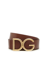 Leather belt with DG logo - | Dolce & Gabbana