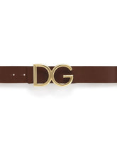 Leather belt with DG logo - | Dolce & Gabbana