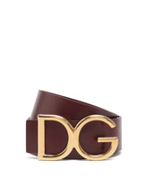 Leather belt with DG logo - | Dolce & Gabbana