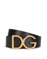 Leather belt with DG logo - | Dolce & Gabbana