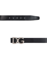 Leather belt with DG logo - | Dolce & Gabbana