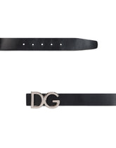 Leather belt with DG logo - | Dolce & Gabbana