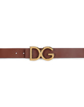 Leather belt with DG logo - | Dolce & Gabbana