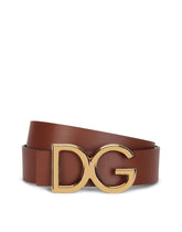 Leather belt with DG logo - | Dolce & Gabbana