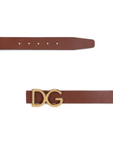 Leather belt with DG logo - | Dolce & Gabbana