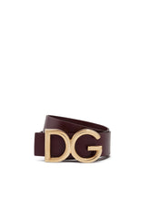 Leather belt with DG logo - | Dolce & Gabbana