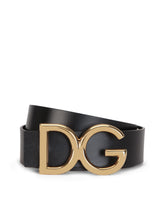 Leather belt with DG logo - | Dolce & Gabbana