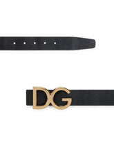 Leather belt with DG logo - | Dolce & Gabbana