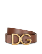 Dauphine leather belt - | Dolce & Gabbana