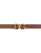 Dauphine leather belt - | Dolce & Gabbana