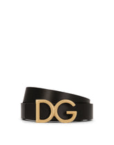 Dauphine leather belt - | Dolce & Gabbana