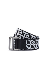 Tape belt with all-over logo - | Dolce & Gabbana