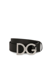 Hammered leather belt DG buckle - | Dolce & Gabbana