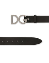 Hammered leather belt DG buckle - | Dolce & Gabbana
